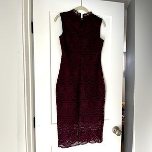 Anthropologie - Purple lace Shoshanna form fitting column Dress 0